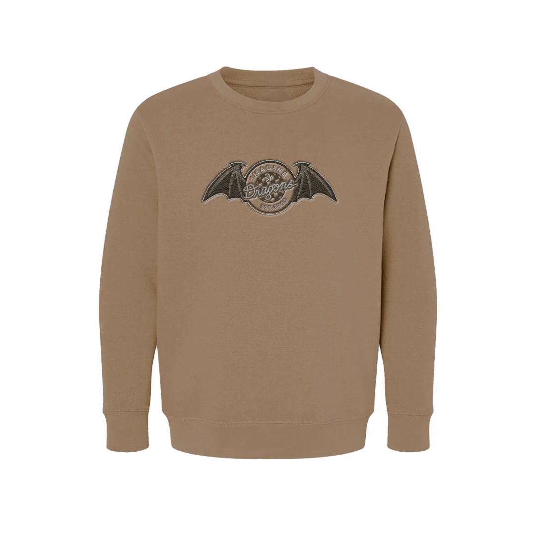 Wings Brown Youth Crewneck